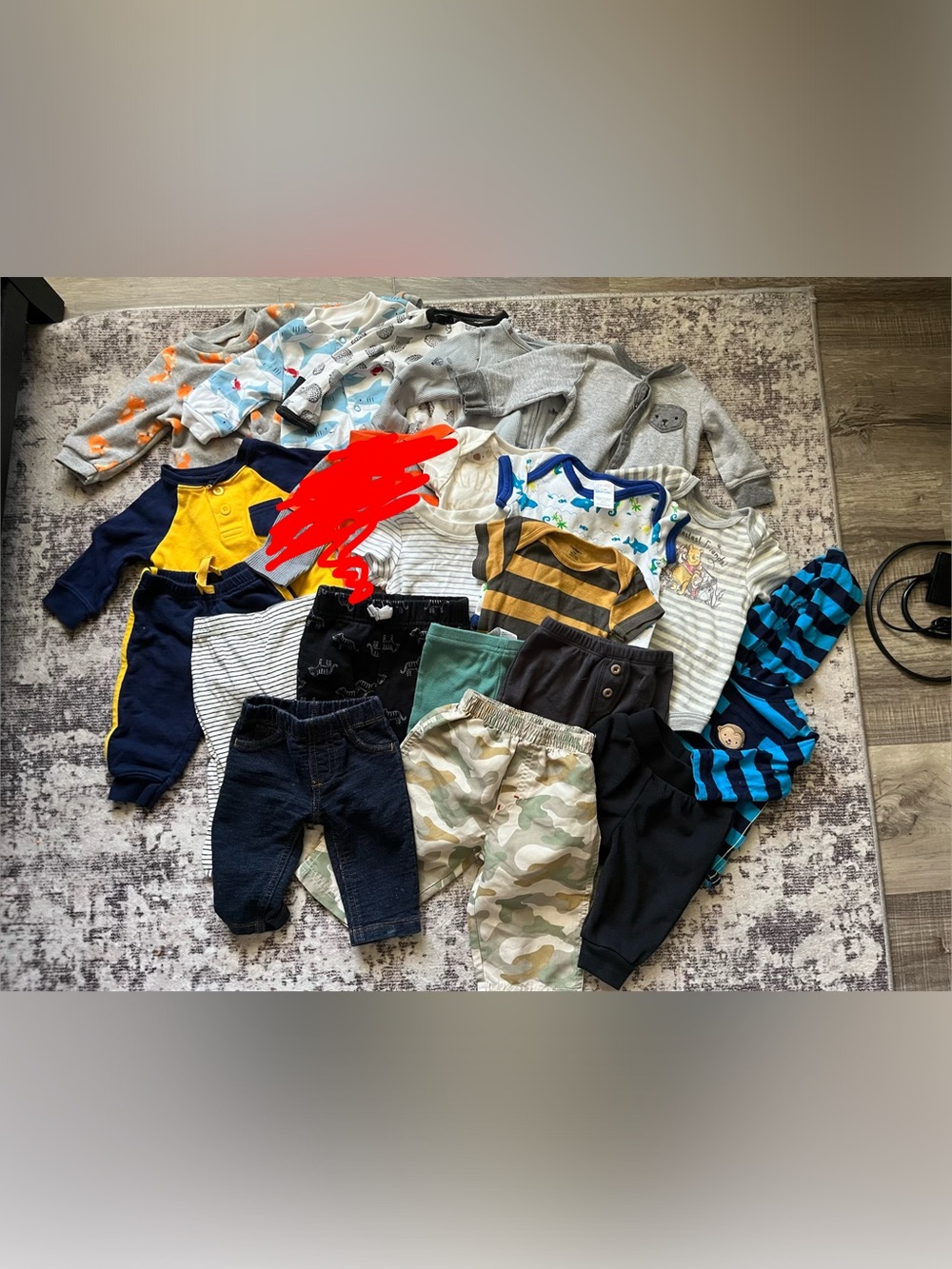 (4/5) 20 piece baby boy clothes bundle: sizes 0-3m